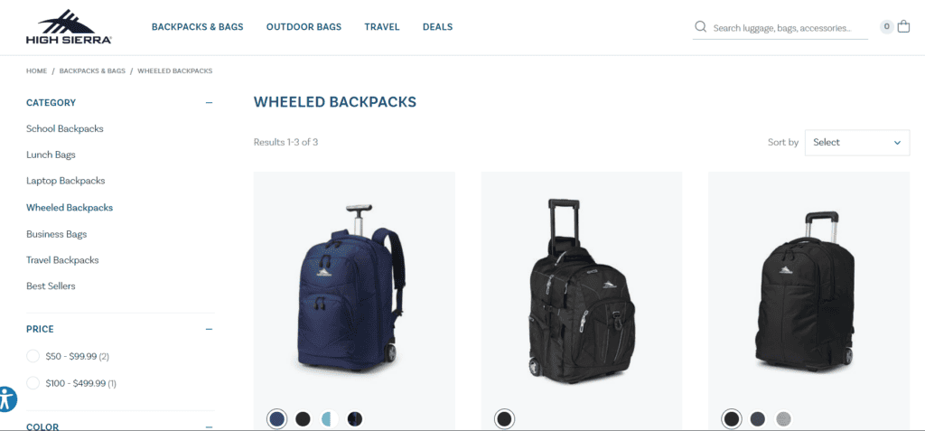 high sierra wheeled backpacks
